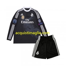 Divisa di Calcio Real Madrid 2014 Retro Bambino Terza Manica Lunga